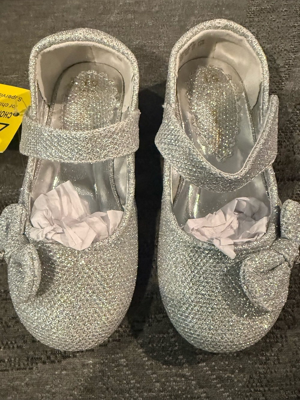 Dream Pairs Sparkly Silver Girls' Mary Jane Dress Shoes